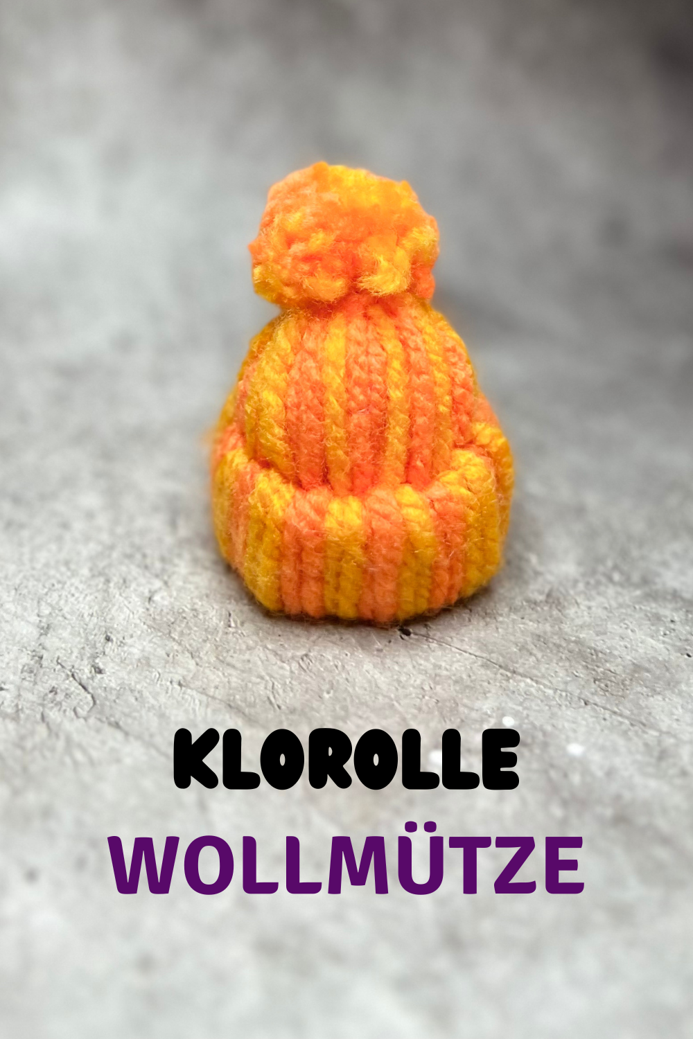 Mütze aus Klopapierrolle und Wolle basteln - Homemadery